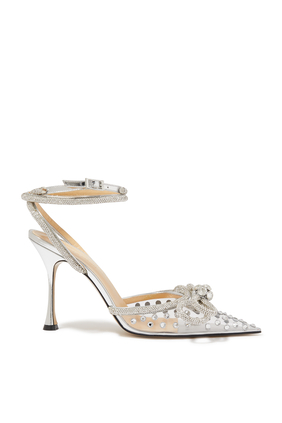 Crystal-Embellished 105 PVC and Leather Pumps